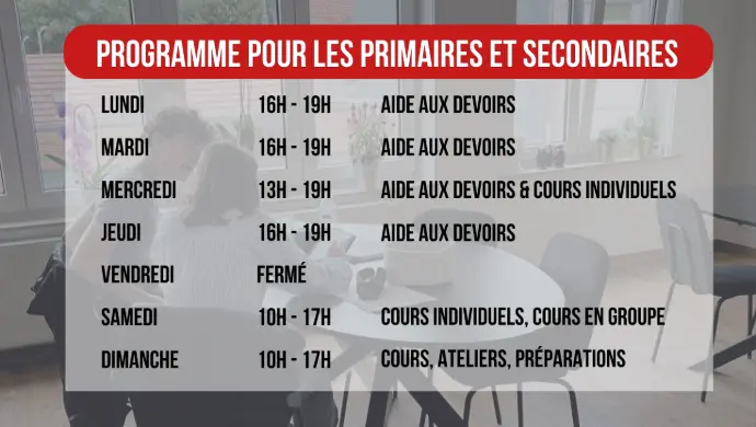 Programme primaire et secondaire