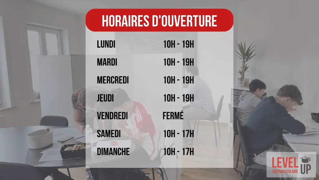 Horaire soutien scolaire